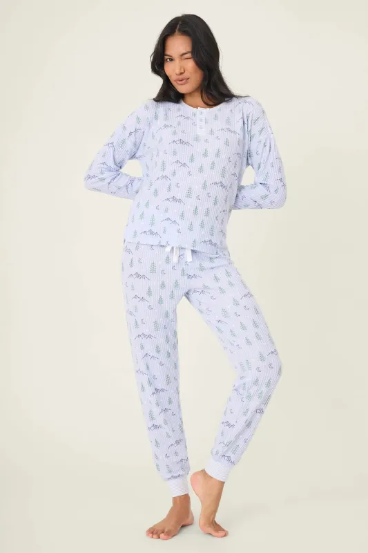Ski Jammie Classics Mountain Dreams Print PJ Set sold by Hills Dry Goods
