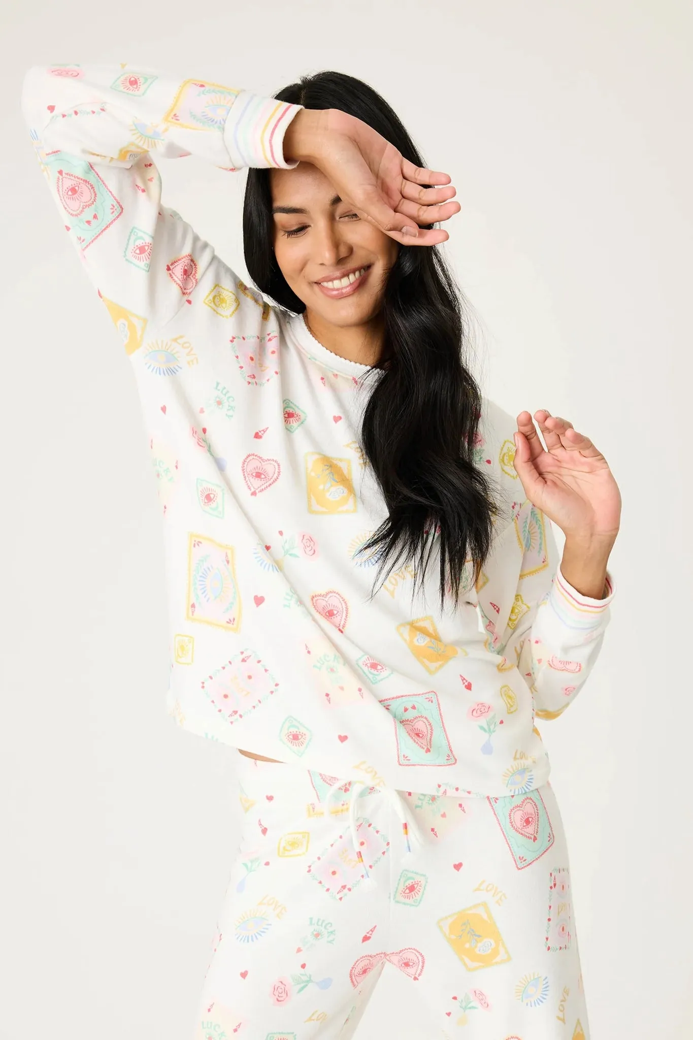Lucky Me Tarot Card Print Long Sleeve Top sold by Hills Dry Goods