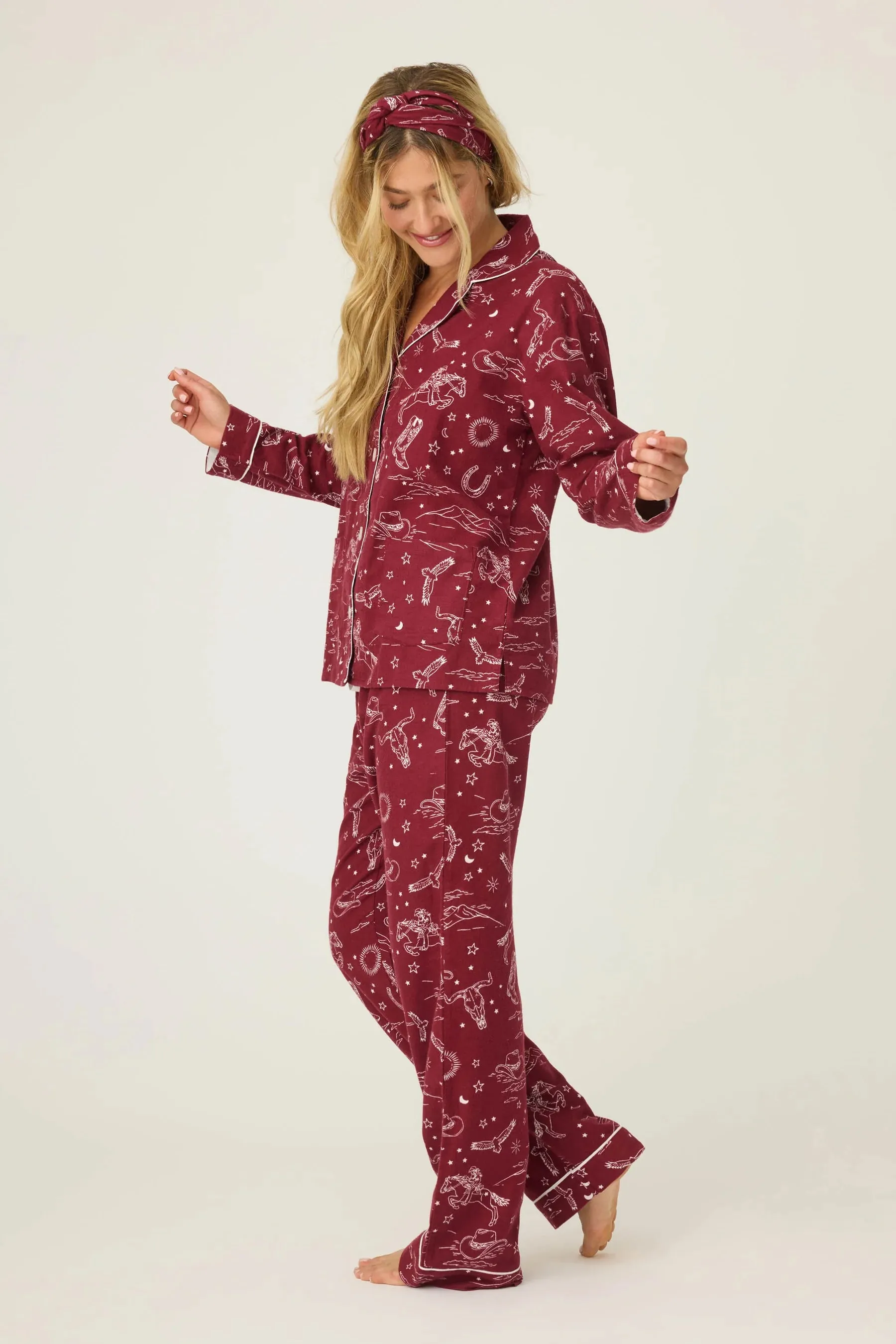 Hold Your Horses Western Print 3-Piece Flannel PJ Set sold by Hills Dry Goods product image thumbnail 2