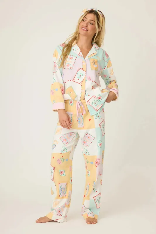 Lucky Me Tarot Card Print 3-Piece Flannel PJ Set sold by Hills Dry Goods