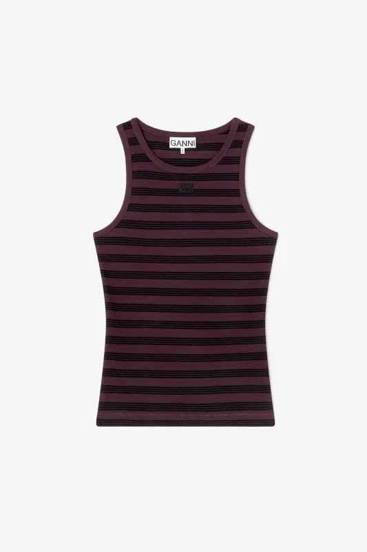 Stripe Rib Tank Top made by Ganni