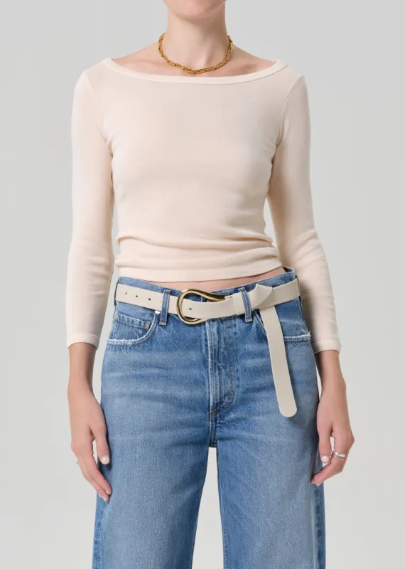 Boat Neck Slim Tee made by Hills Dry Goods