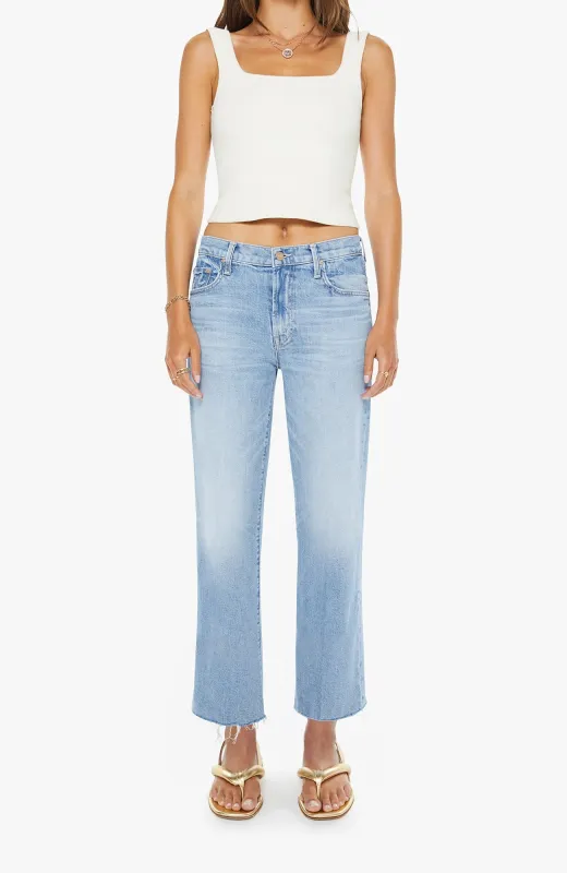 The Mid Rise Rambler Zip Ankle Fray sold by Hills Dry Goods