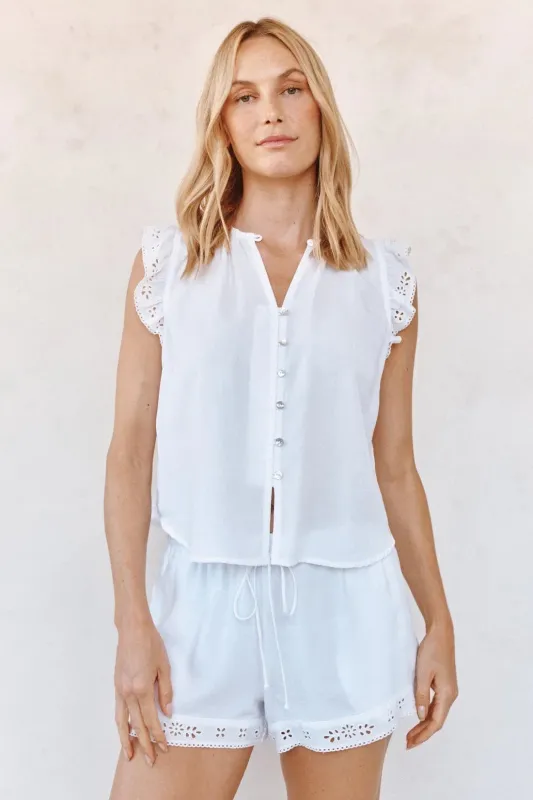 Ruffle Sleeve Top sold by Hills Dry Goods