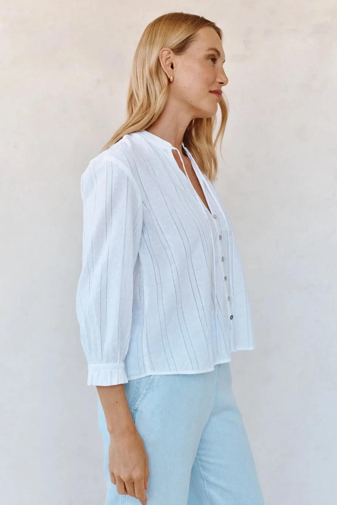 3/4 Sleeve Tie Neck Blouse sold by Hills Dry Goods product image thumbnail 2