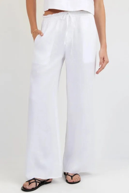 Ruffle Waist Wide Leg Pant sold by Hills Dry Goods