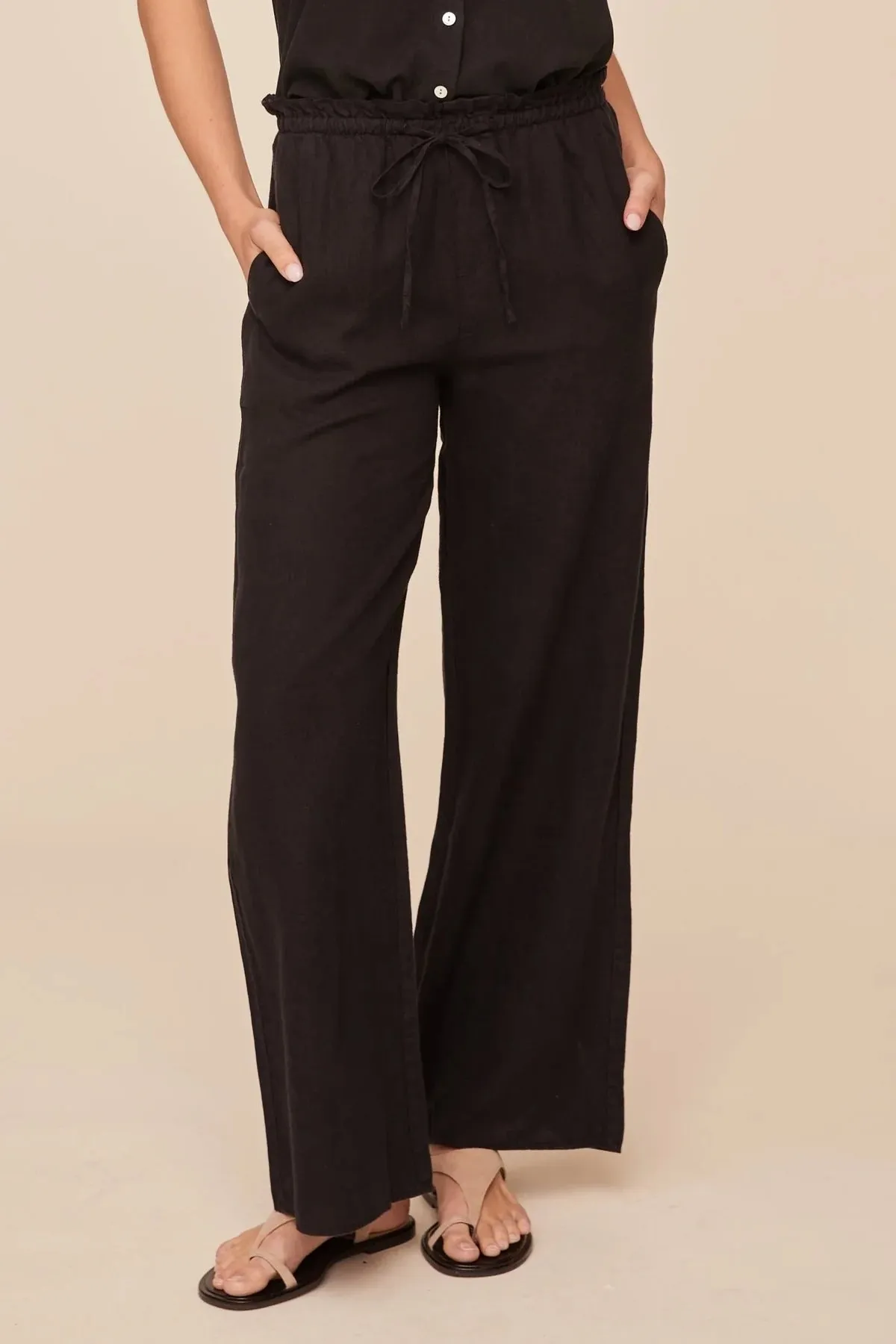 Ruffle Waist Wide Leg Pant sold by Hills Dry Goods