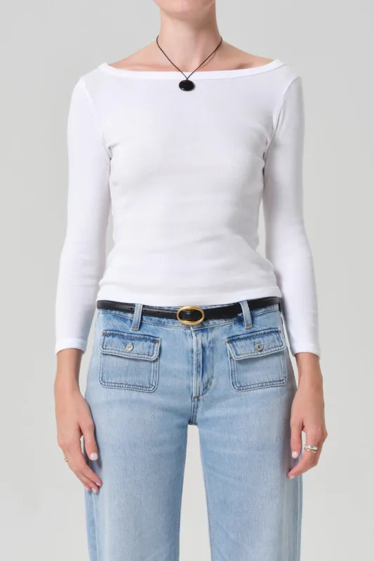 Boat Neck Slim Tee made by Hills Dry Goods