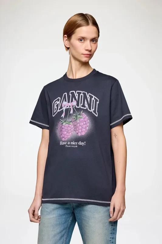T-shirt with Raspberries made by Ganni