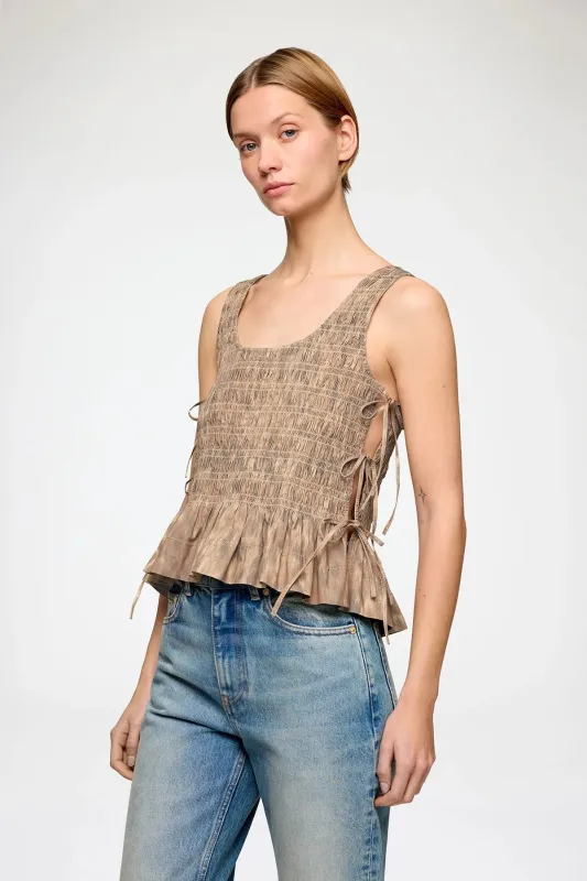 Smock Top in Printed Stretch made by Ganni