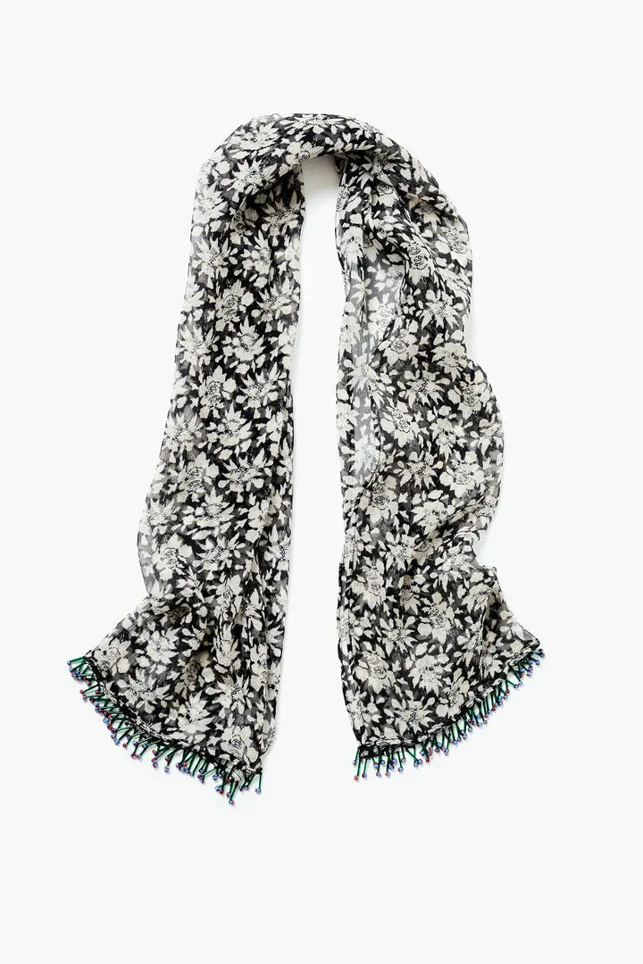 Beaded Silk Scarf Black sold by Hills Dry Goods