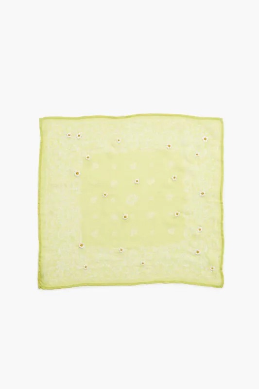 Daisy Embroidered Bandana made by Chan Luu