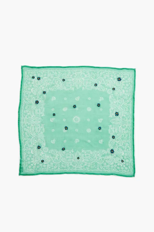 Daisy Embroidered Bandana made by Chan Luu