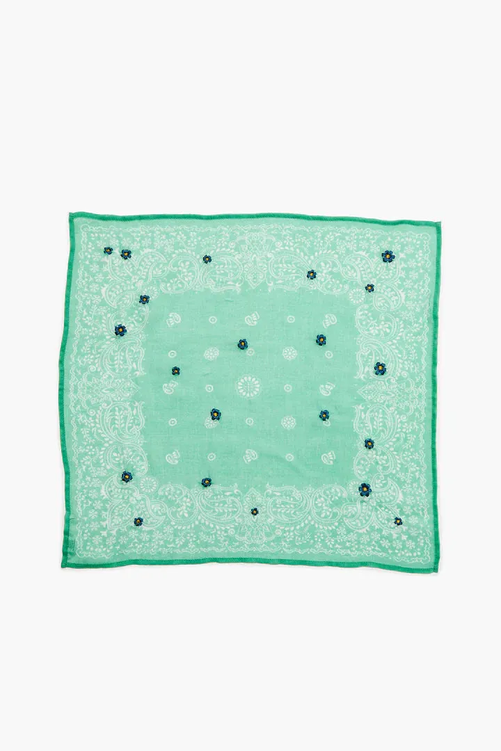 Daisy Embroidered Bandana sold by Hills Dry Goods