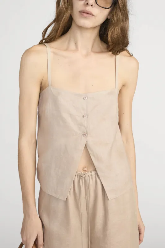 The Linen Button Cami made by Frame Denim