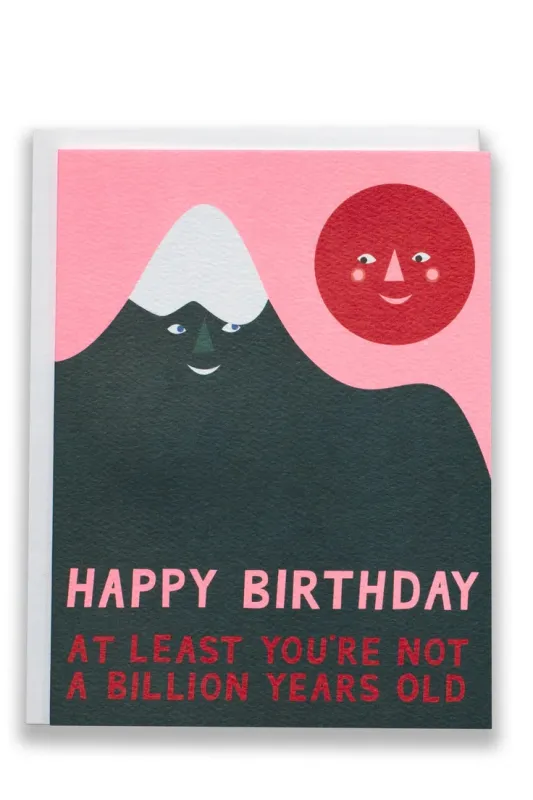 Billion Year Birthday Mountain Note Card made by Hills Dry Goods