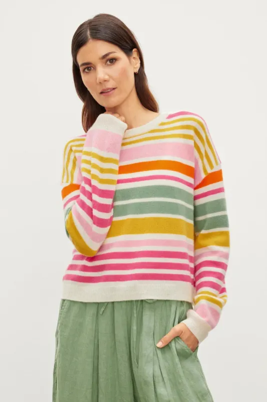 Anny Cashmere Striped Crew Neck Sweater sold by Hills Dry Goods