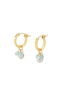 15mm Cluster Pearl Stone Huggie sold by Hills Dry Goods