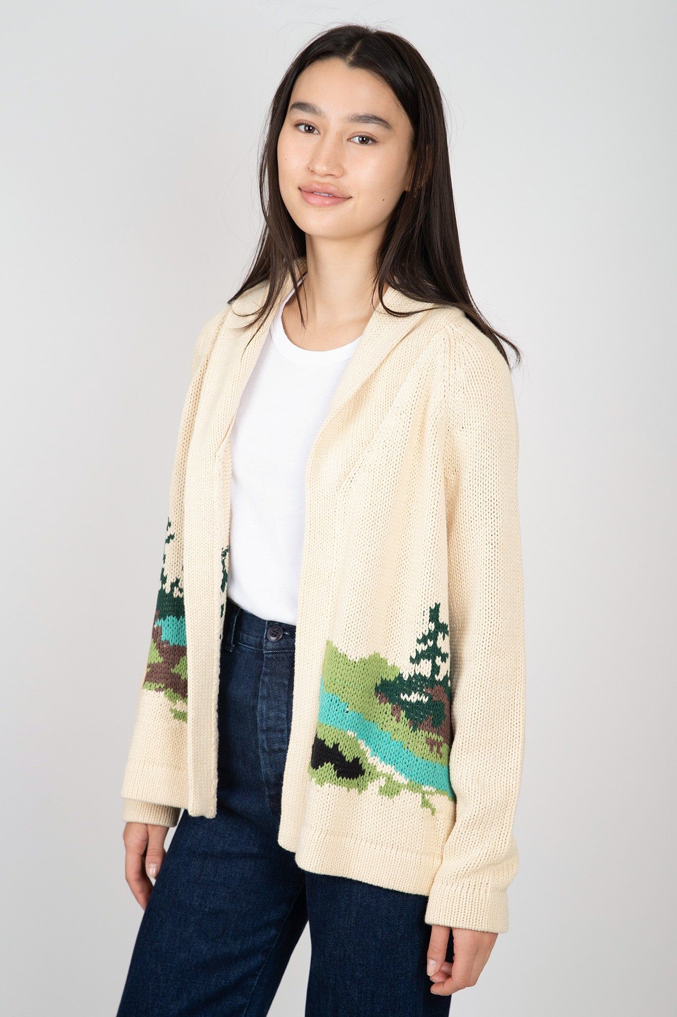 The Camp Lodge Cardigan sold by Hills Dry Goods