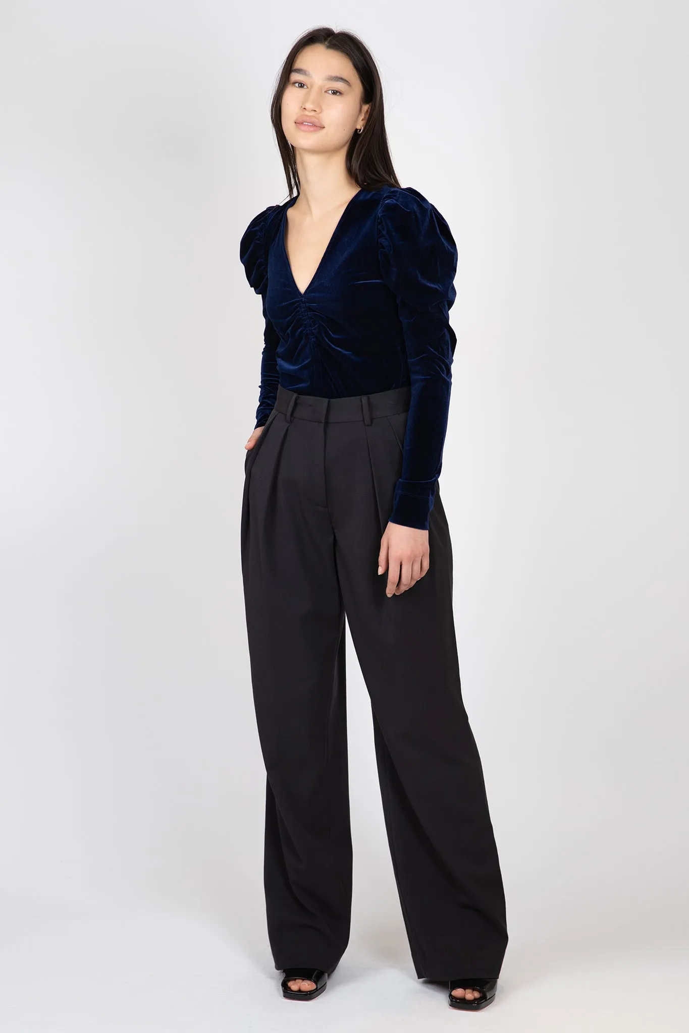 Velvet Jersey V-Neck Blouse sold by Hills Dry Goods product image thumbnail 2