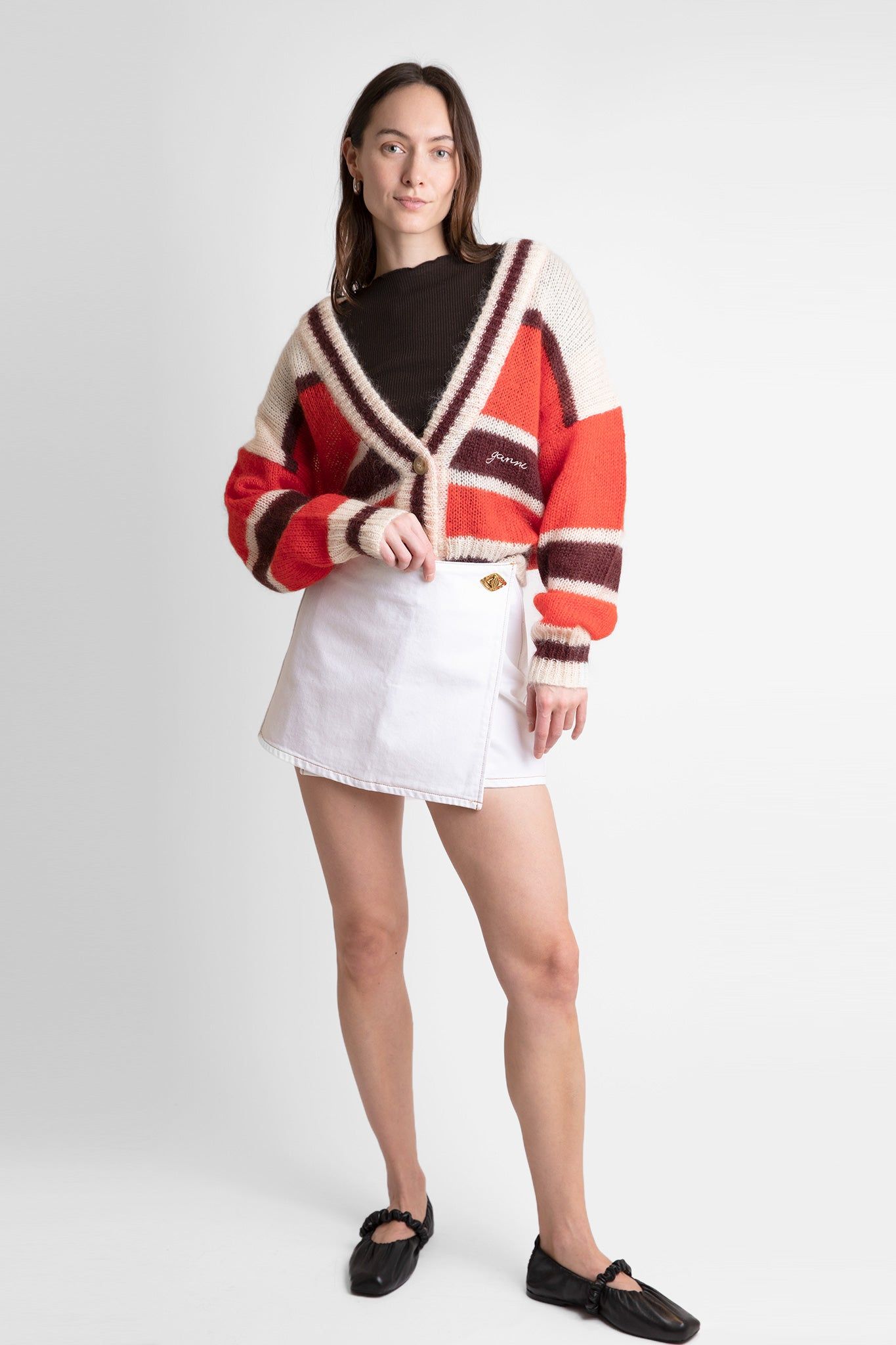 White Denim Mini Skirt sold by Hills Dry Goods