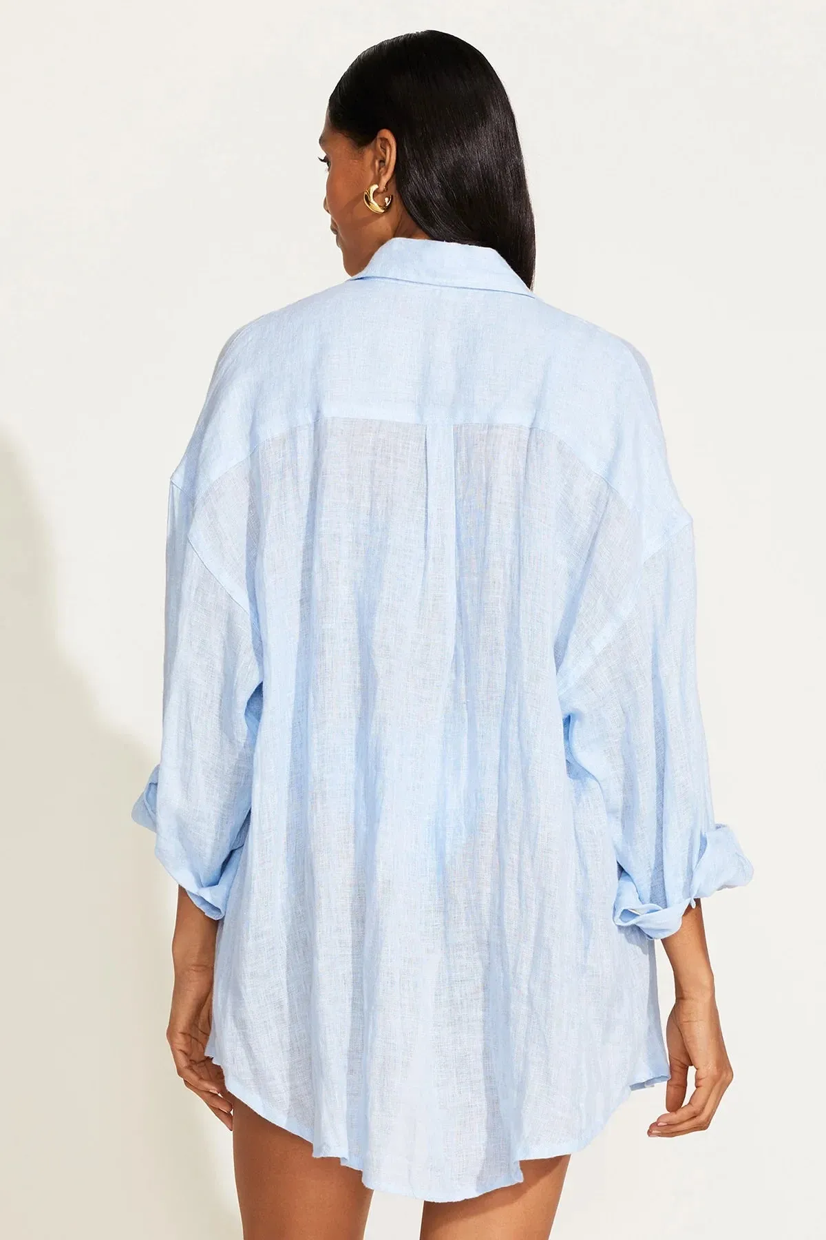Playa Linen Boyfriend Shirt sold by Hills Dry Goods product image thumbnail 4