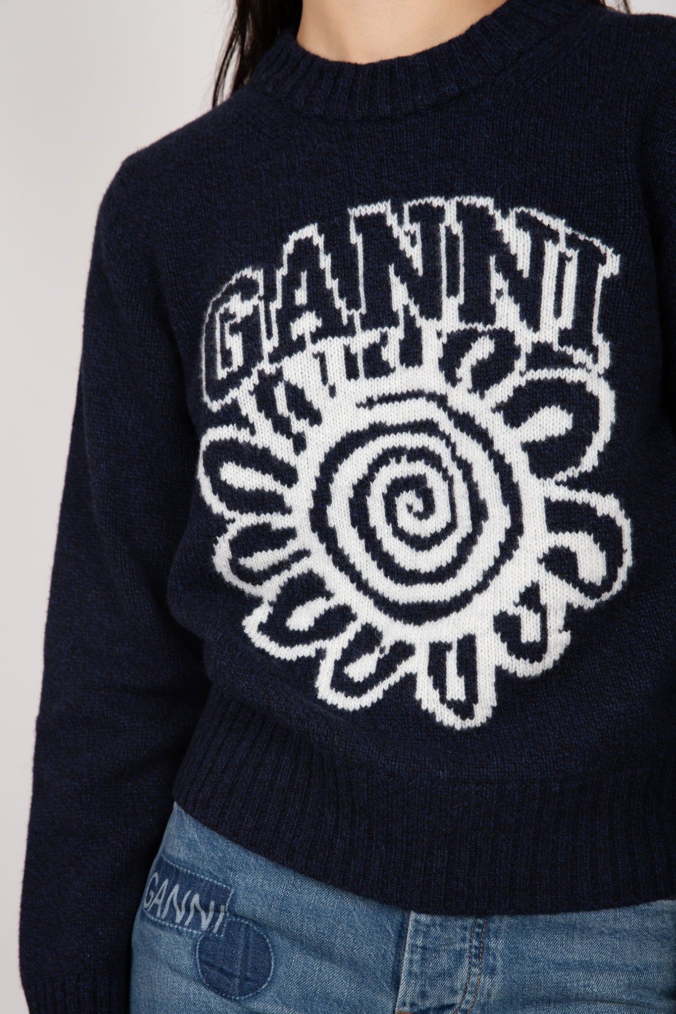 Blue Flower Graphic O-Neck Pullover sold by Hills Dry Goods product image thumbnail 2