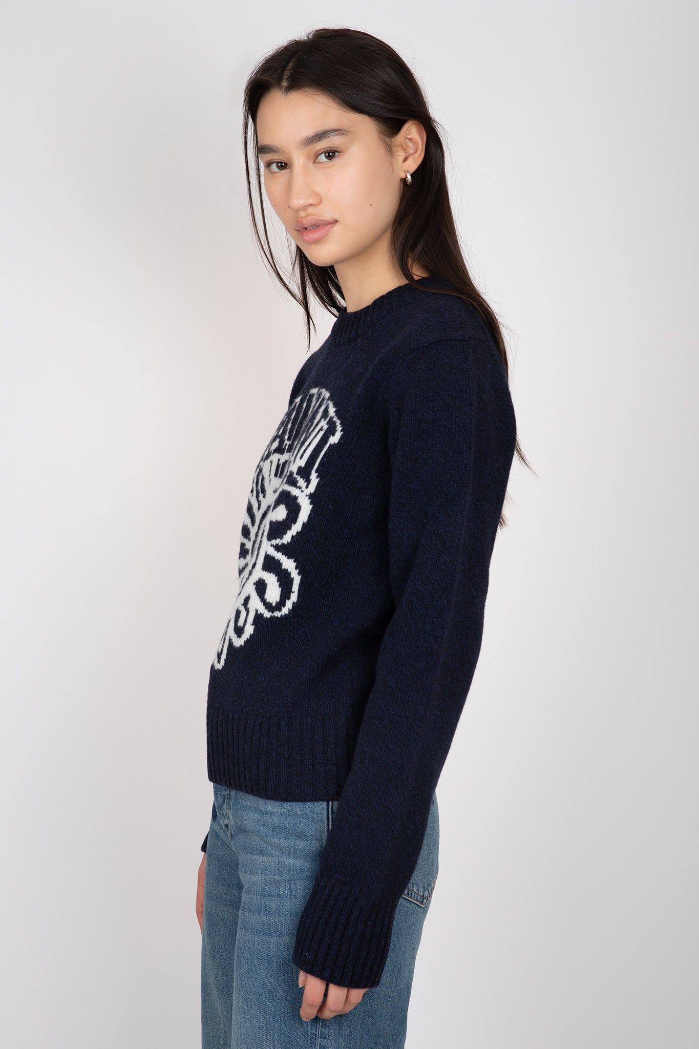 Blue Flower Graphic O-Neck Pullover sold by Hills Dry Goods product image thumbnail 3