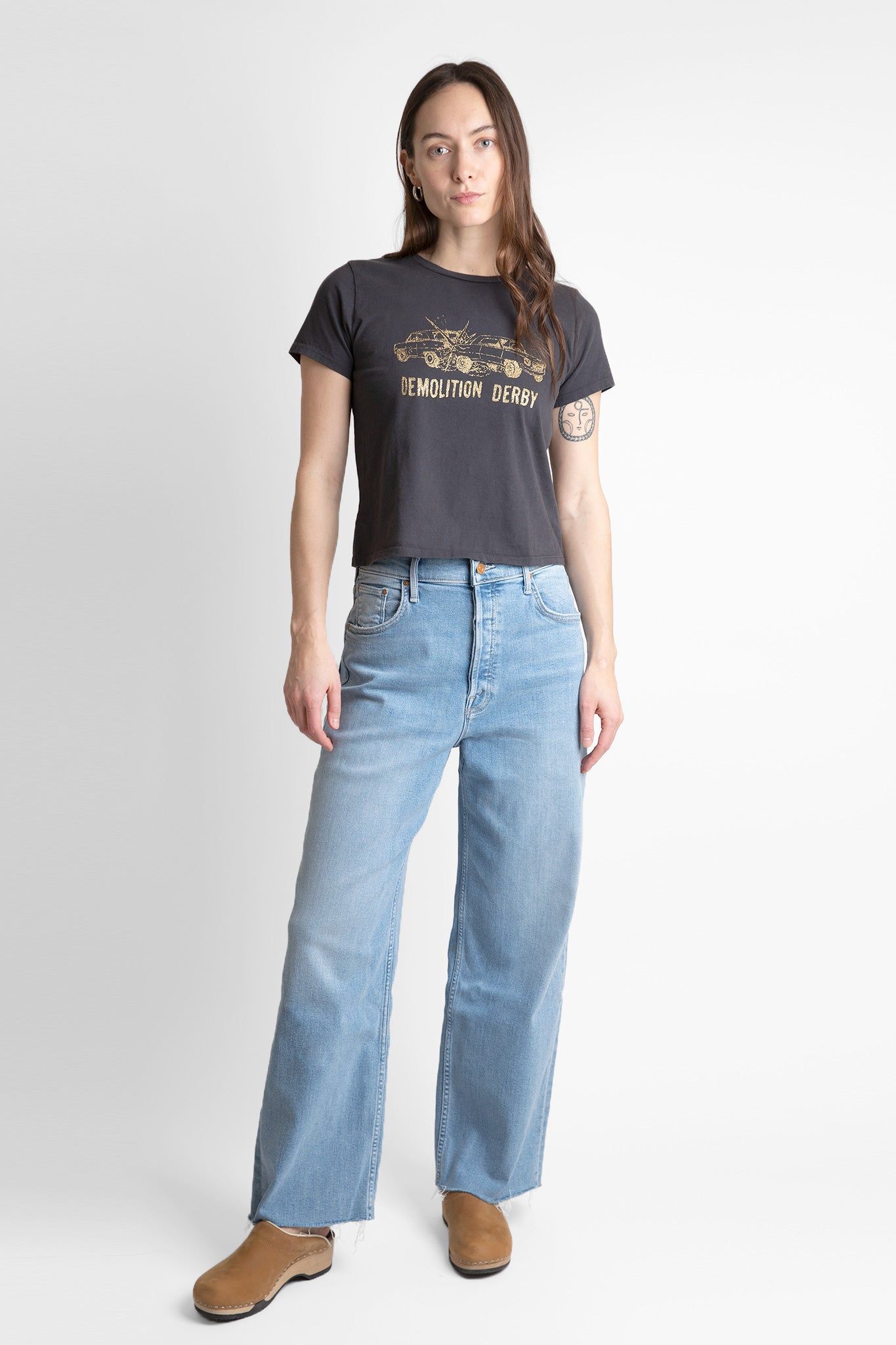 High Waisted Spinner Ankle Fray sold by Hills Dry Goods