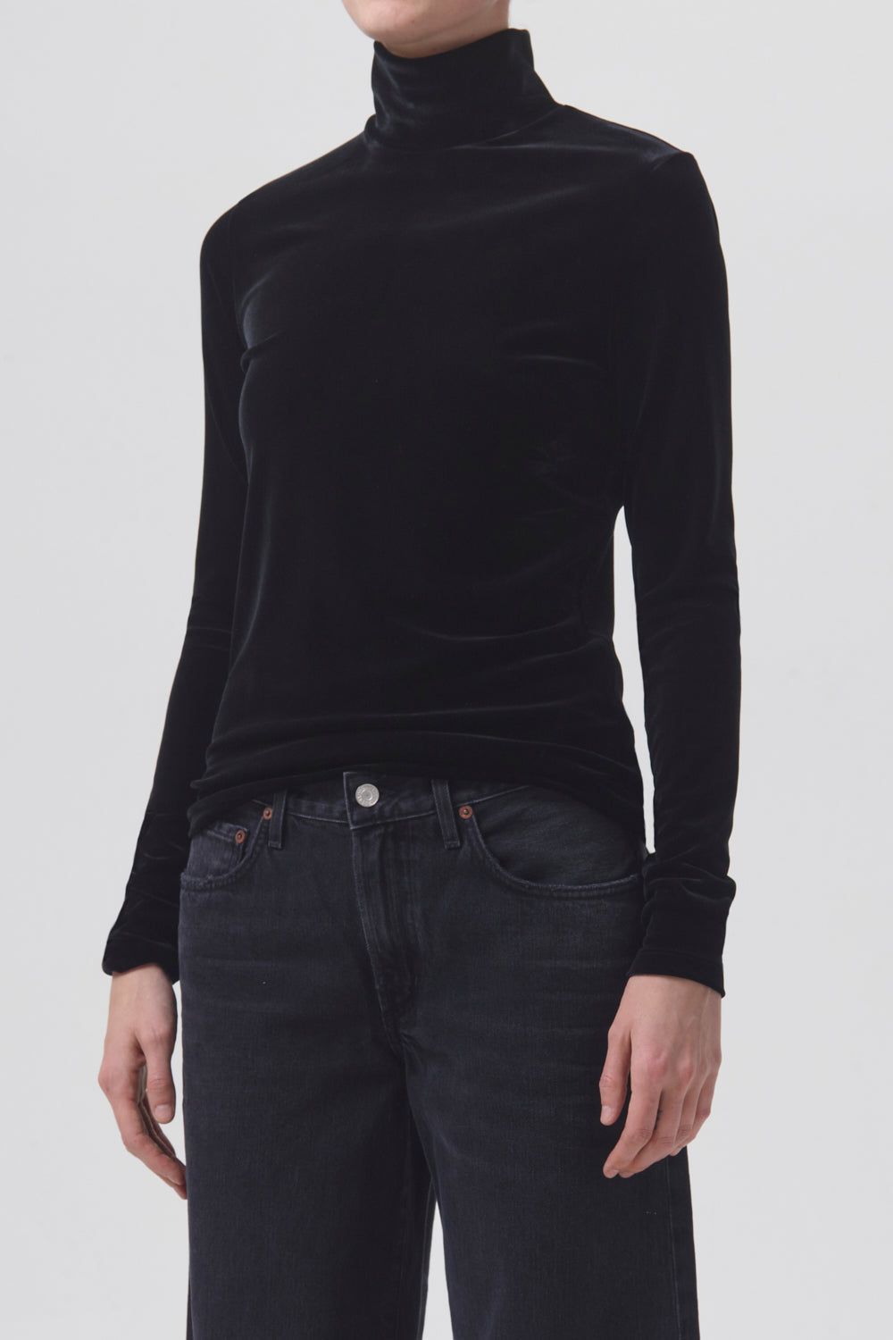 Pascale Velvet Turtleneck sold by Hills Dry Goods