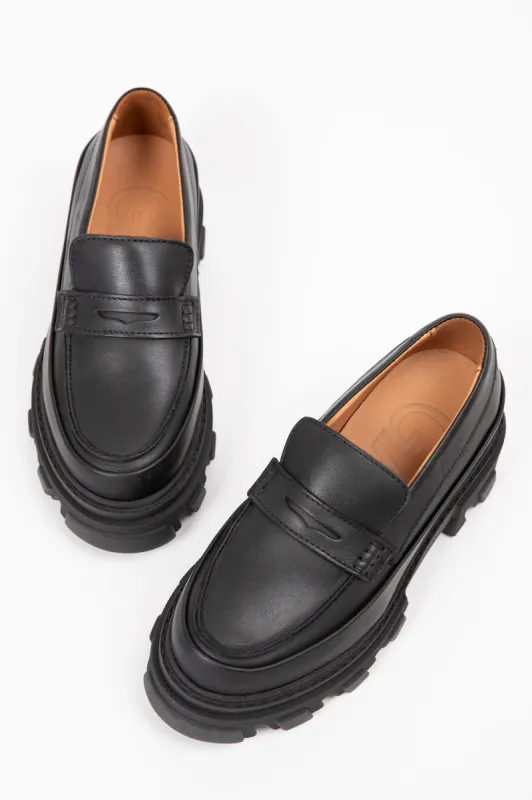 Leather Heeled Loafers sold by Hills Dry Goods