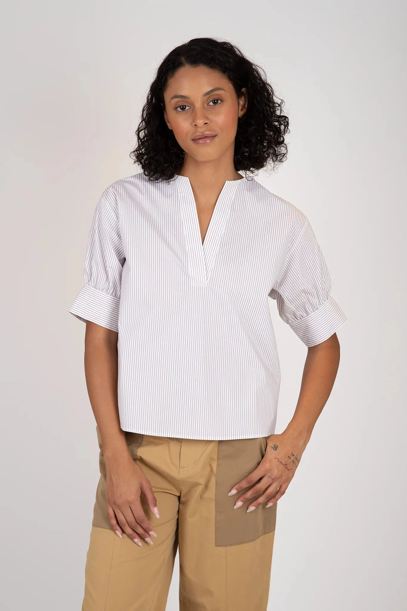 V Neck Popover Top sold by Hills Dry Goods