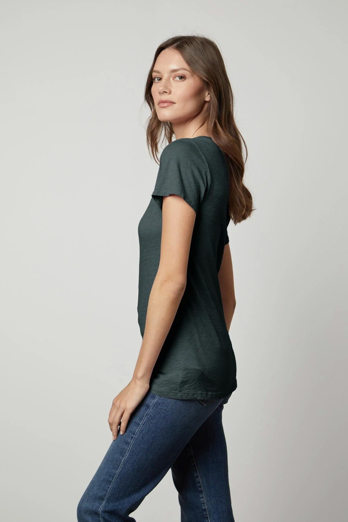 Lilith Cotton Slub V-Neck Tee sold by Hills Dry Goods product image thumbnail 2