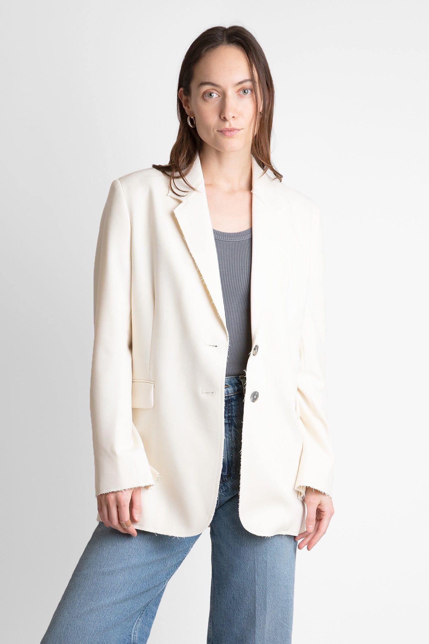 Oversized Raw Edge Blazer sold by Hills Dry Goods