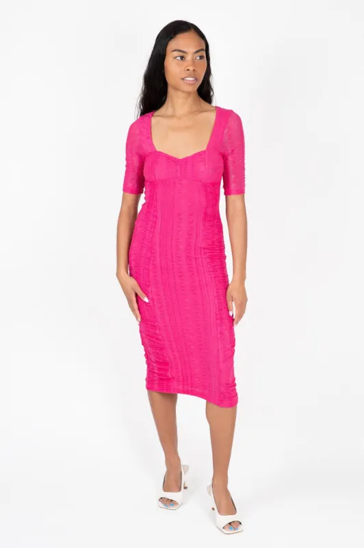 Stretch Lace Ruched Midi Dress sold by Hills Dry Goods