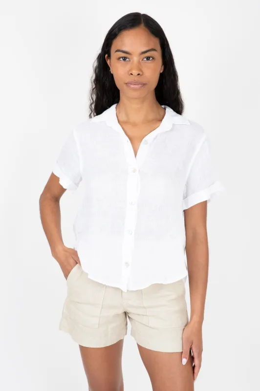 Cuffed Linen Short Sleeve Shirt sold by Hills Dry Goods