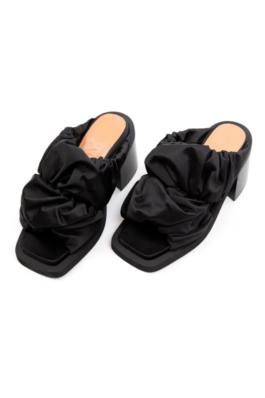 Heeled Ruched Sandals sold by Hills Dry Goods