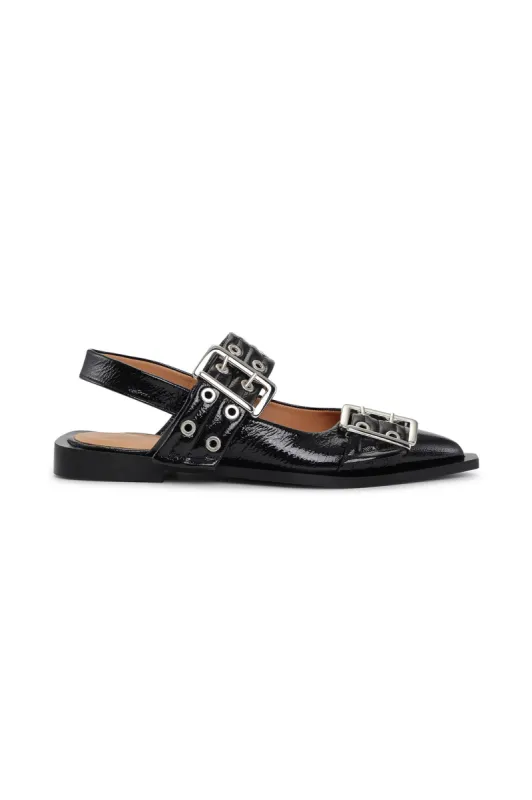 Feminine Buckle Ballerinas sold by Hills Dry Goods