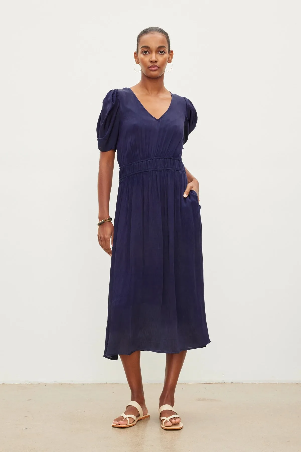 Josey Crinkled Viscose Dress sold by Hills Dry Goods