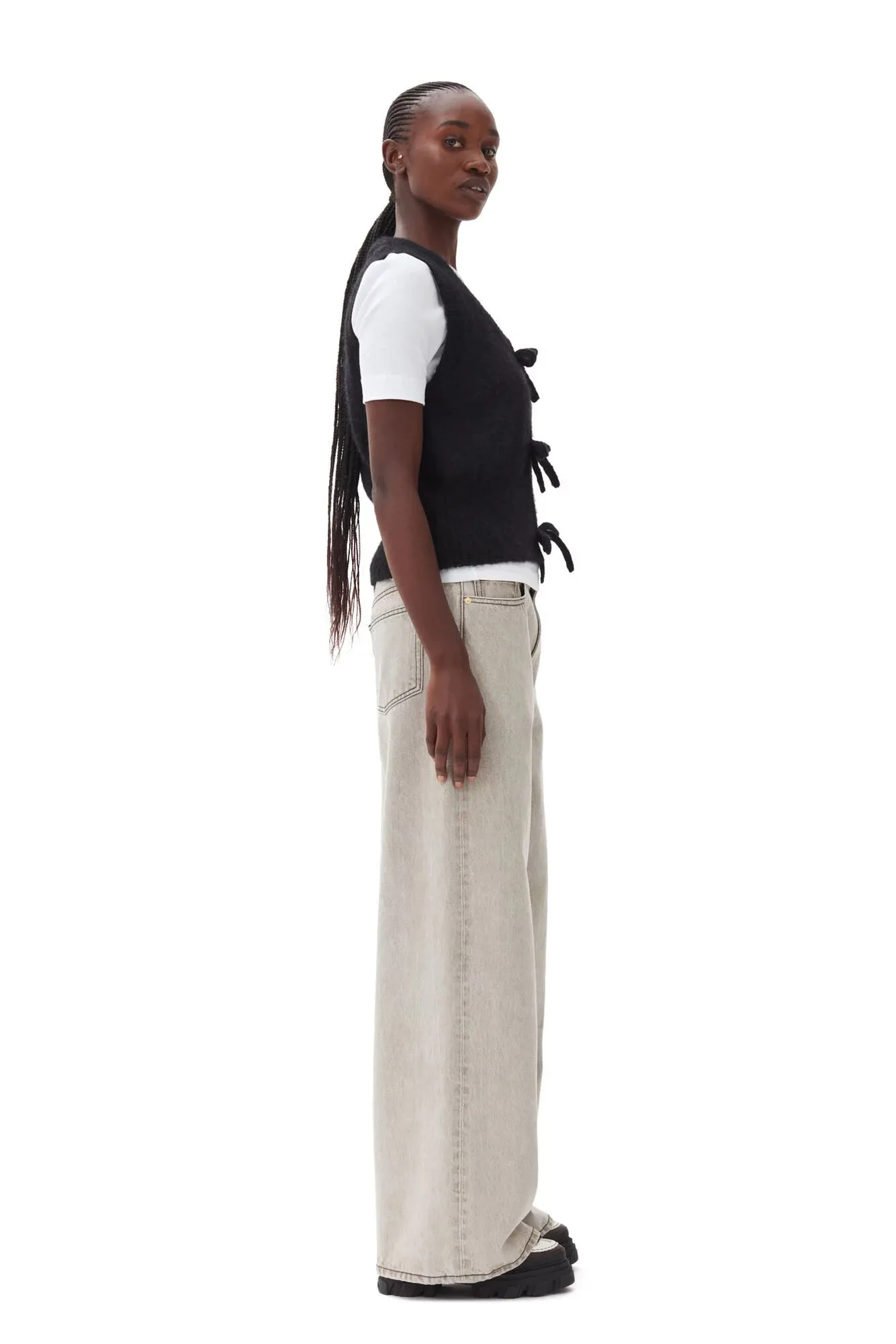 Light Mohair Tie String Vest sold by Hills Dry Goods product image thumbnail 3