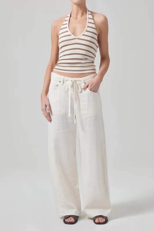 Brynn Drawstring Linen Trouser made by Hills Dry Goods