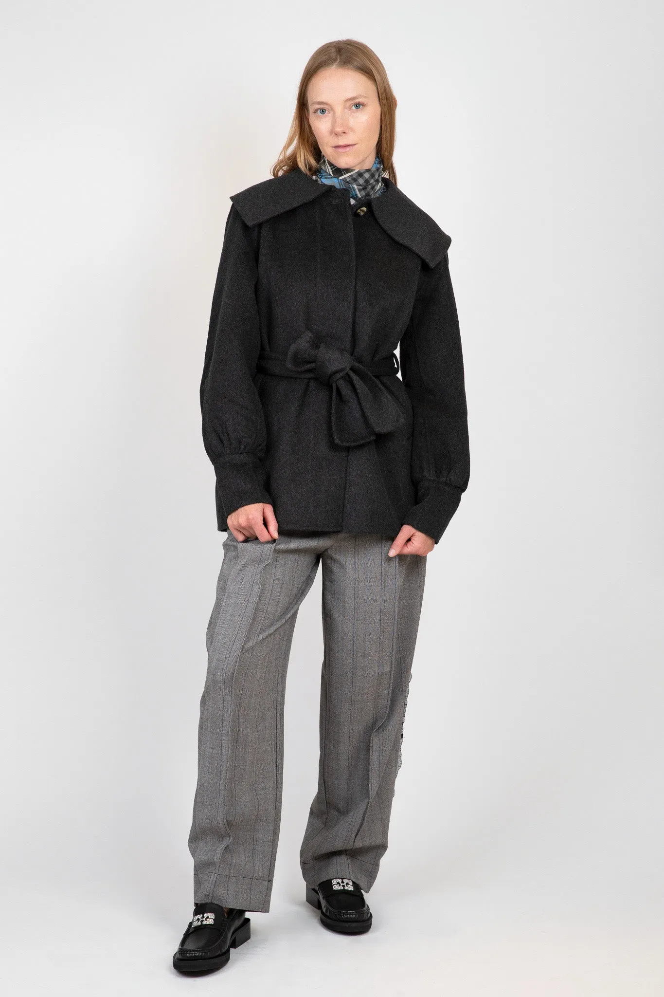 Grey Wool Collar Jacket sold by Hills Dry Goods product image thumbnail 3