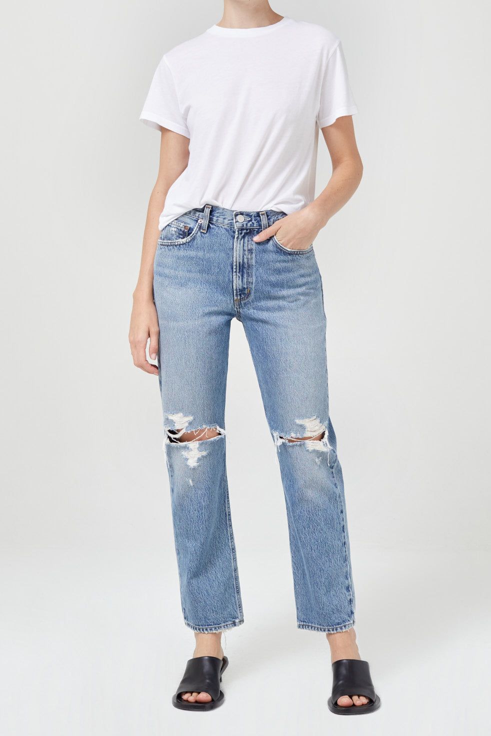 Mia Mid Rise Straight sold by Hills Dry Goods