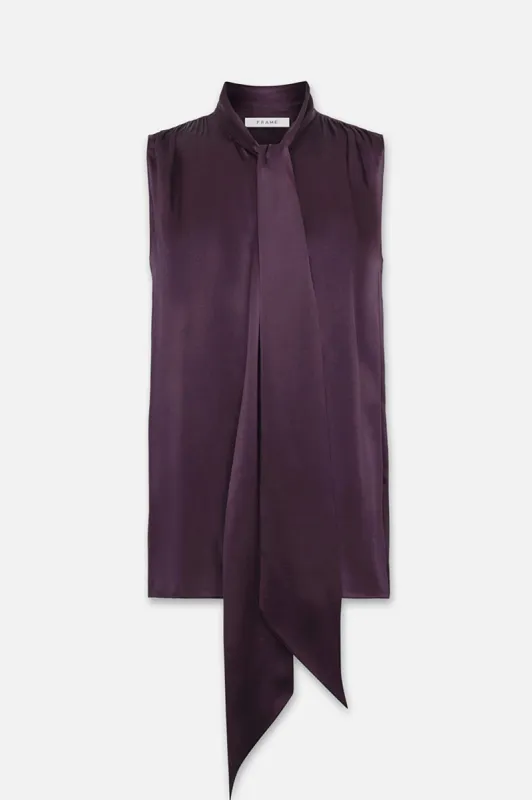 Sleeveless Femme Tie Neck Blouse sold by Hills Dry Goods