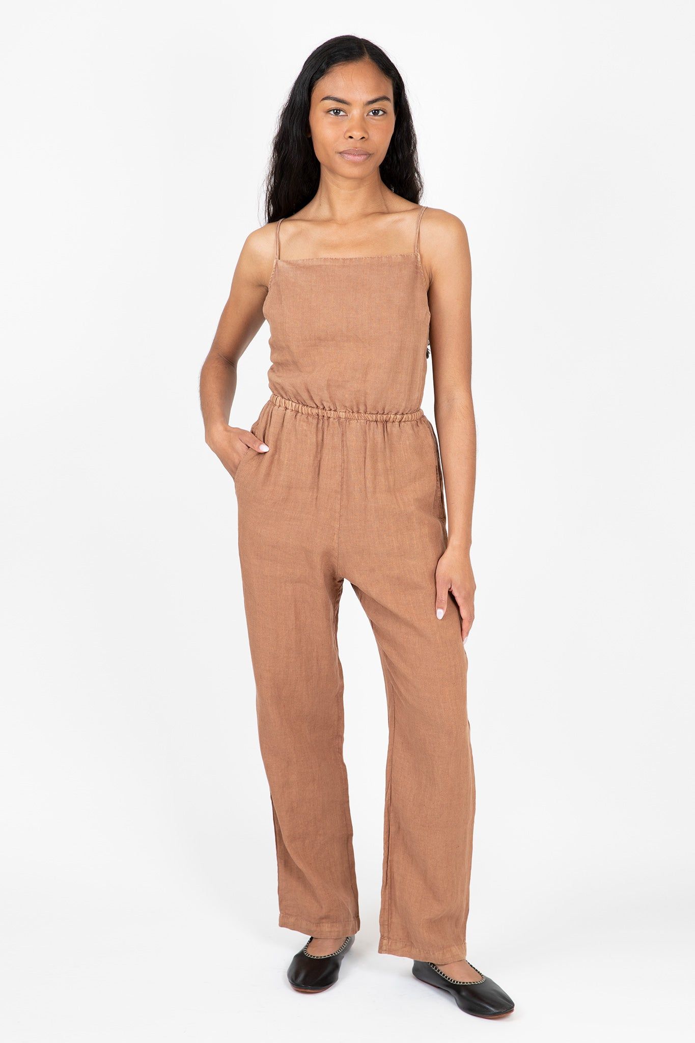 Linen Tie Back Jumpsuit sold by Hills Dry Goods