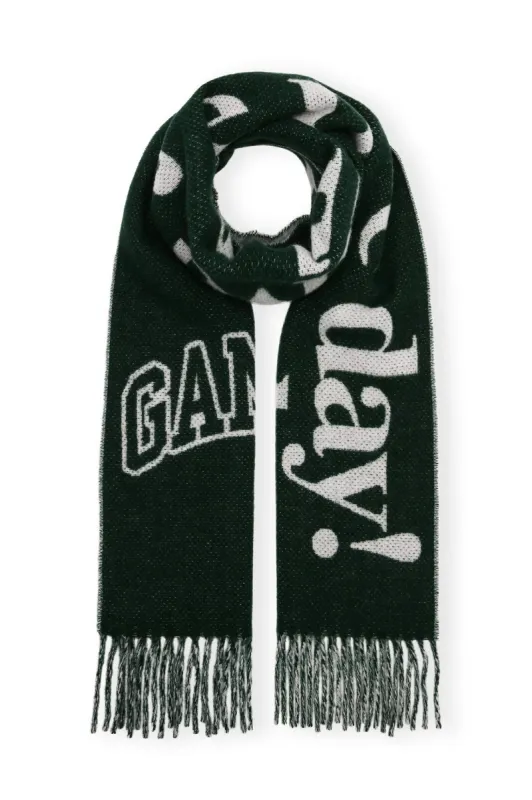 Green Fringed Wool Scarf sold by Hills Dry Goods