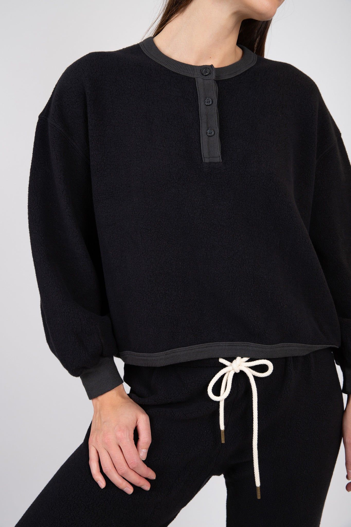 The Fleece Henley Sweatshirt sold by Hills Dry Goods product image thumbnail 3