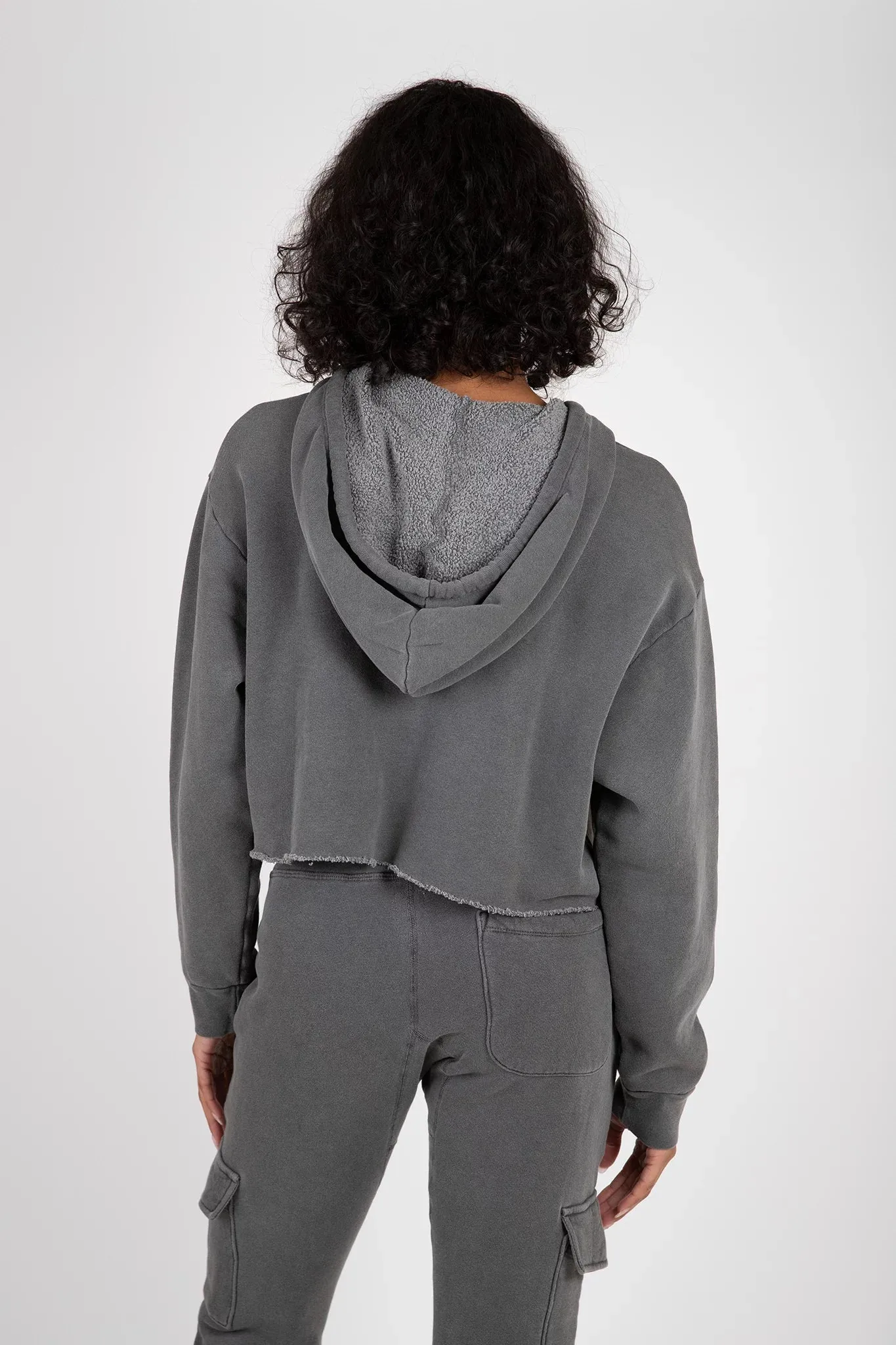 Delaney Undone Hem Crop Zip Hoody sold by Hills Dry Goods product image thumbnail 3