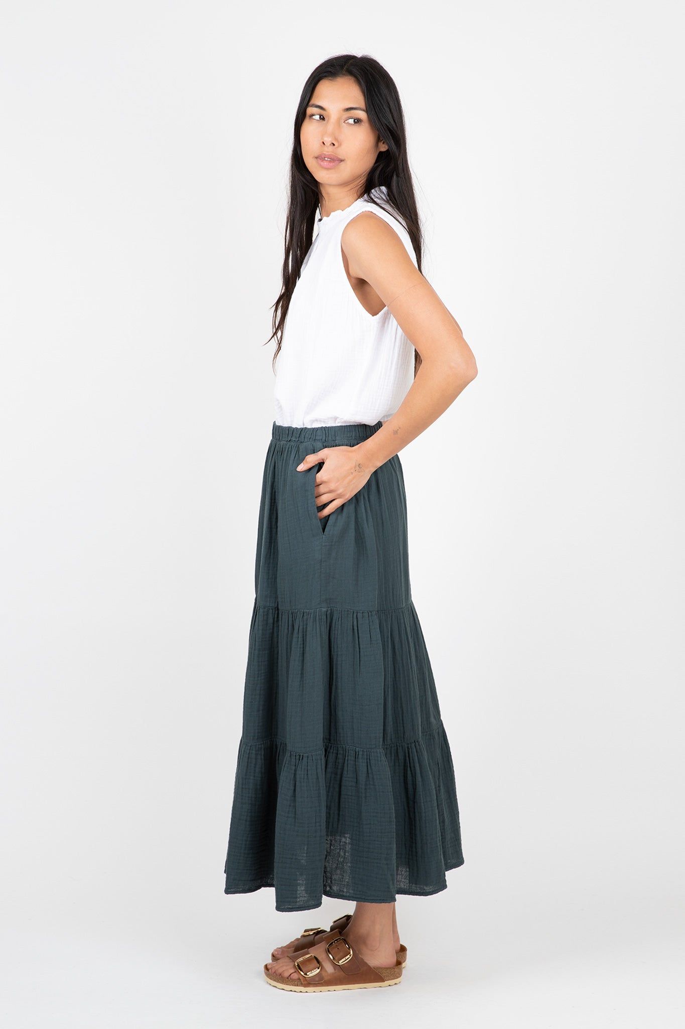 Danielle Cotton Gauze Tiered Skirt sold by Hills Dry Goods product image thumbnail 2