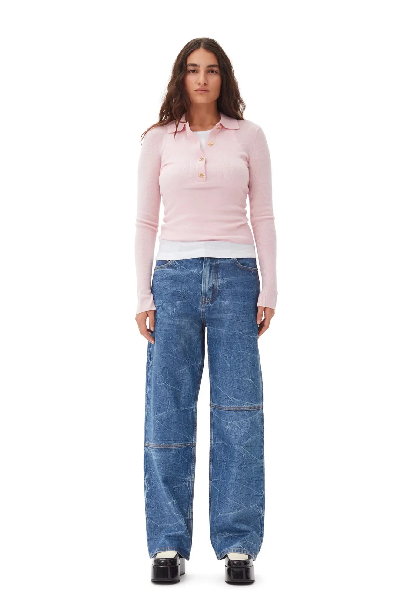 Ribbed Merino Polo sold by Hills Dry Goods product image thumbnail 2